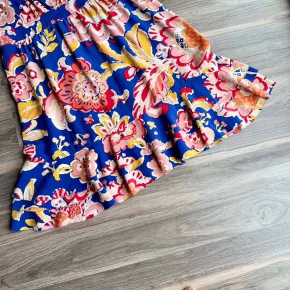 Tory Burch Aloisa A-Line Floral Cinch Waist Flutter Sleeve Silk Mini Dress 12 - Picture 12 of 16